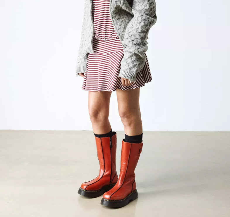 Dr. Martens Women's Buzz Hi Eclipse Leather Boots Orange