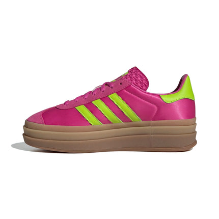 Adidas Women's Gazelle Bold Semi Lucid Fuchsia/Solar Slime/Gold Metallic JI2705