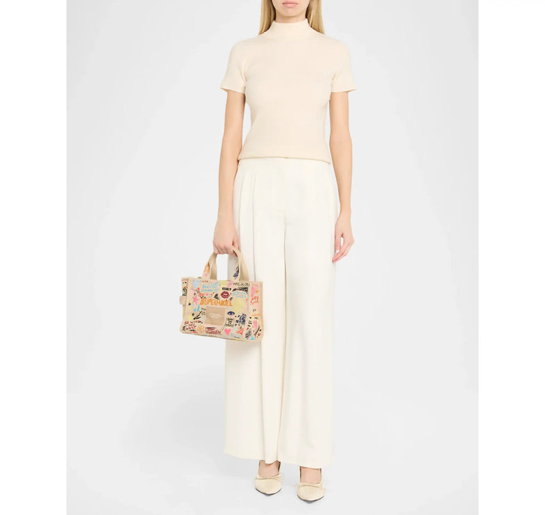 Marc Jacobs Women's The Punk Scribble Canvas Small Tote Bag Beige