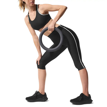 alo Women's Airlift High-Waist Super Sleek Contrast Capri Black/White