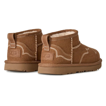 UGG Big Kids' Classic Ultra Mini Western Chestnut