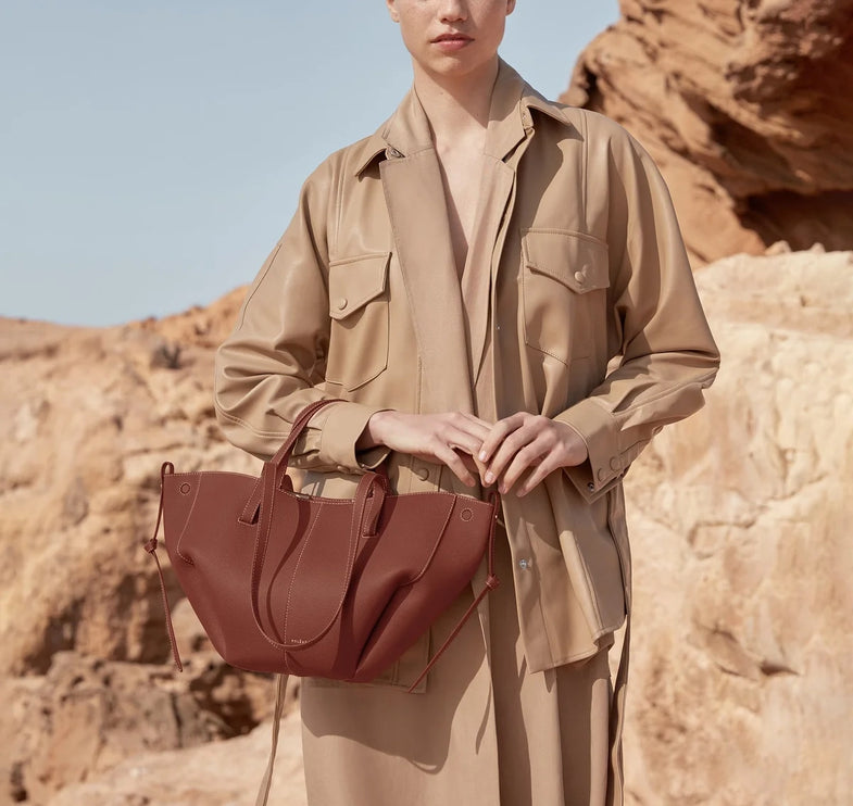 Polène Women's Cyme Mini Edition Textured Cognac