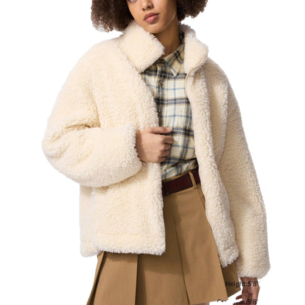 Uniqlo Women's Fleece Zip-Up Jacket 30 Natural