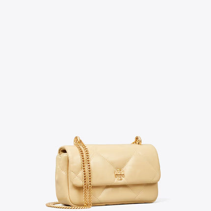 Tory Burch Women's Mini Kira Diamond Quilt Flap Bag Vanilla Soft Serve