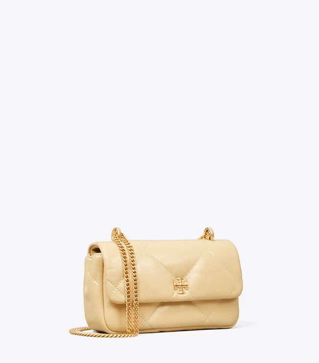 Tory Burch Women's Mini Kira Diamond Quilt Flap Bag Vanilla Soft Serve