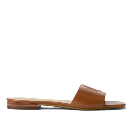 Polo Ralph Lauren Women's Everley Calfskin Slide Sandal Lauren Tan