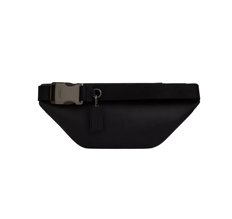 Coach Unisex Racer Small Belt Bag In Signature Canvas Gunmetal/Charcoal/Black