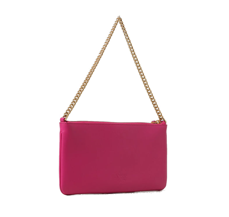 Pinko Women's Horizontal Flat Bag in Leather Pink