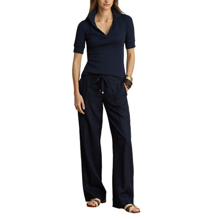 Polo Ralph Lauren Women's Linen Wide-Leg Pant Lauren Navy