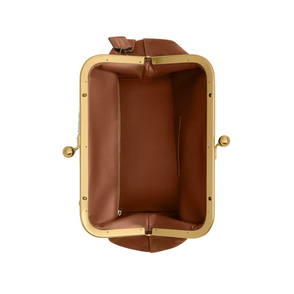 Coach Women's Kisslock Frame Bag 27 Brass/Warm Brown