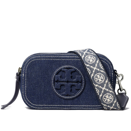 Tory Burch Women's Mini Miller Denim Crossbody Bag Royal Navy