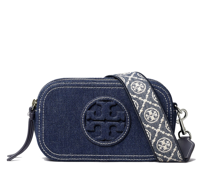 Tory Burch Women's Mini Miller Denim Crossbody Bag Royal Navy
