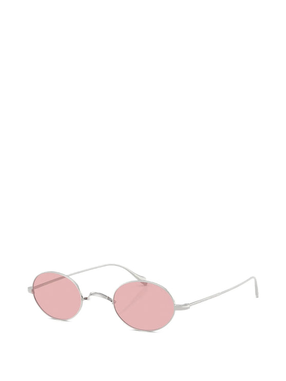 Oliver Peoples Calidor Hand Made In Italy Sunglasses Silver Metal/Pink Wash