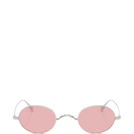Oliver Peoples Calidor Hand Made In Italy Sunglasses Silver Metal/Pink Wash