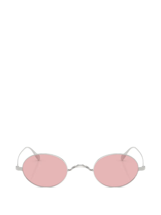 Oliver Peoples Calidor Hand Made In Italy Sunglasses Silver Metal/Pink Wash