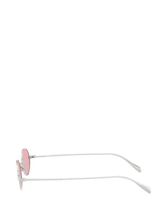 Oliver Peoples Calidor Hand Made In Italy Sunglasses Silver Metal/Pink Wash