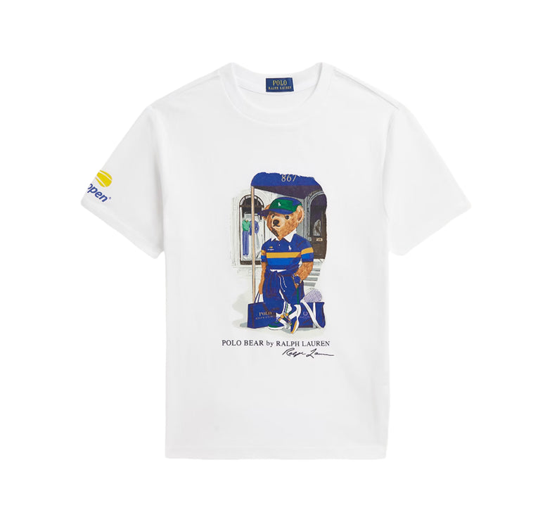 Polo Ralph Lauren Boy's US Open Polo Bear Cotton Tee White