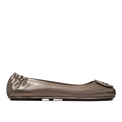 Tory Burch Women's Minnie Travel Ballet Spring Pewter