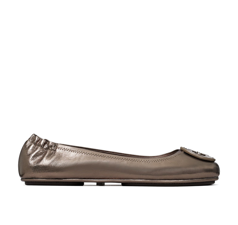 Tory Burch Women's Minnie Travel Ballet Spring Pewter