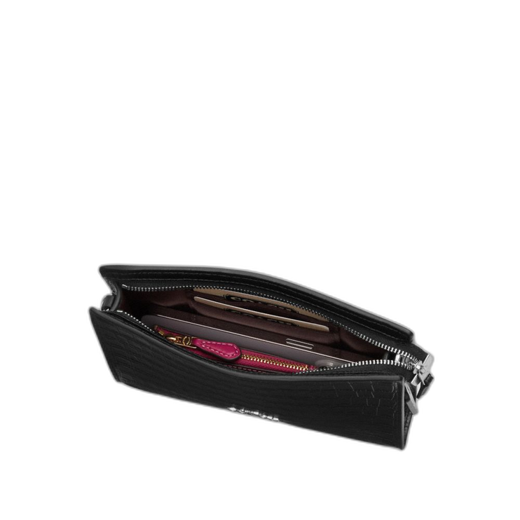 Coach Women's Slim Crossbody Bag In Signature Canvas Silver/Sand/Taupe