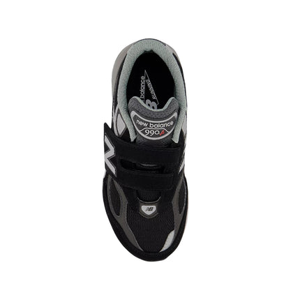 New Balance Little Kid's FuelCell 990v6 Hook & Loop Black with Silver PV990BK6