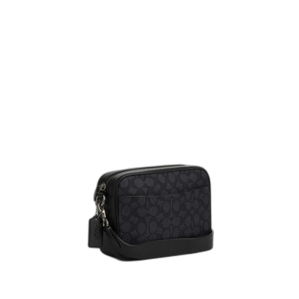 Coach Women's Warner Crossbody Bag In Signature Canvas Gunmetal/Charcoal/Black - Hemen Kargoda