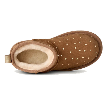 UGG Big Kids' Classic Ultra Mini Shiny Dots Chestnut