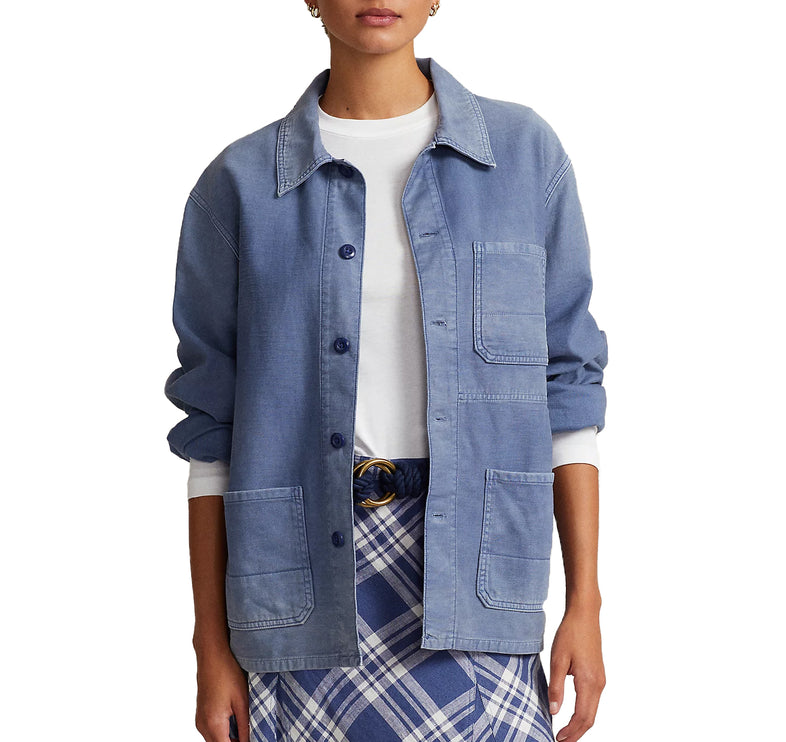 Polo Ralph Lauren Women's Cotton Chore Jacket French Workwear Blue