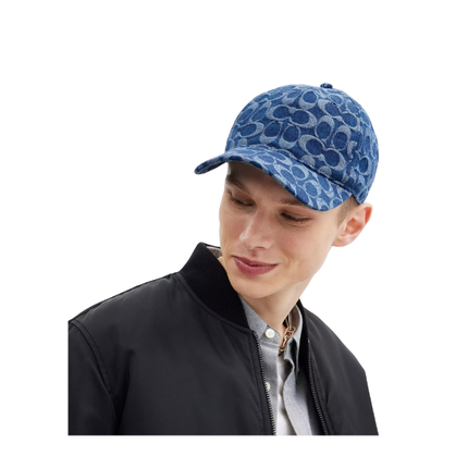 Coach Unisex Signature Denim Baseball Hat Denim