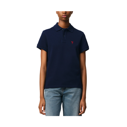 AMI Alexandre Mattiussi Unisex Cotton Ami de Coeur Polo Shirt Night Blue
