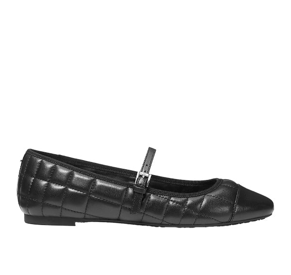 Michael Kors Women's Mae Quilted Leather Ballet Flat Black