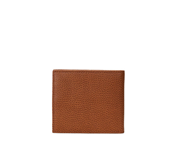 Polo Ralph Lauren Unisex Pebbled Leather Billfold Wallet Saddle
