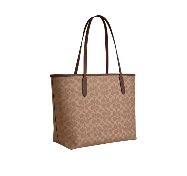 Coach Women's City Tote Bag In Signature Canvas Gold/Tan/Brown