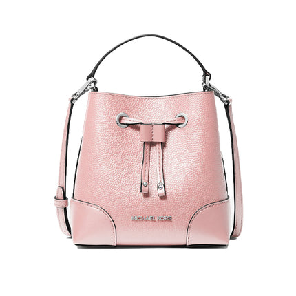 Michael Kors Women's Mercer Small Pebbled Leather Bucket Bag Powder Blush