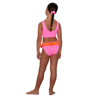 HUNZA G Kids Duo Olive Bikini Bubblegum/Orange