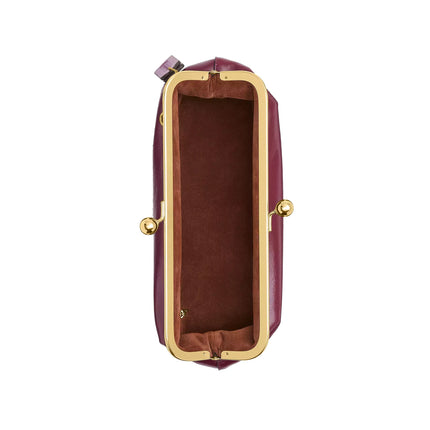Coach Women's Kisslock Frame Bag 30 Brass/Dark Cherry