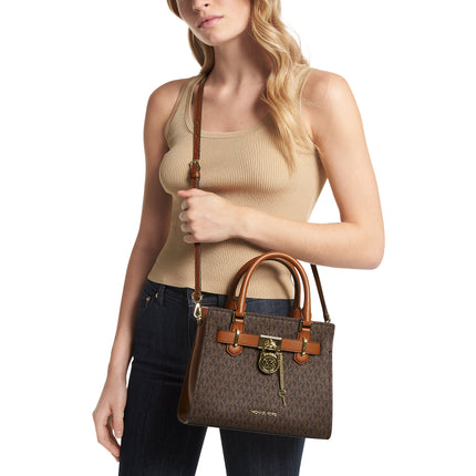 Michael Kors Women's Hamilton Small Logo Satchel Brown