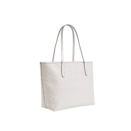 Coach Women's City Tote Bag In Signature Canvas Gold/White/Chalk