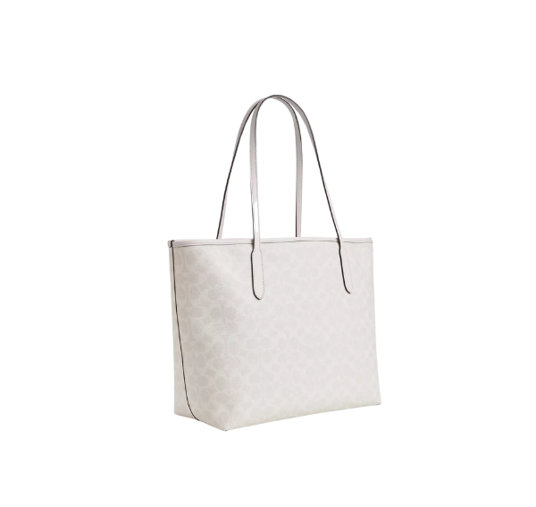 Coach Women's City Tote Bag In Signature Canvas Gold/White/Chalk