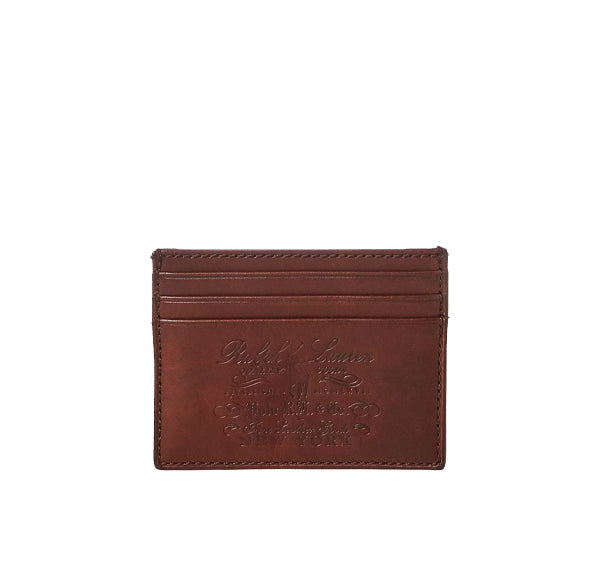 Polo Ralph Lauren Unisex Heritage Full Grain Card Case Brown