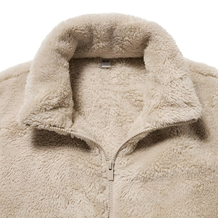 Uniqlo Women's Fluffy Yarn Fleece Full Zip Jacket 30 Natural
