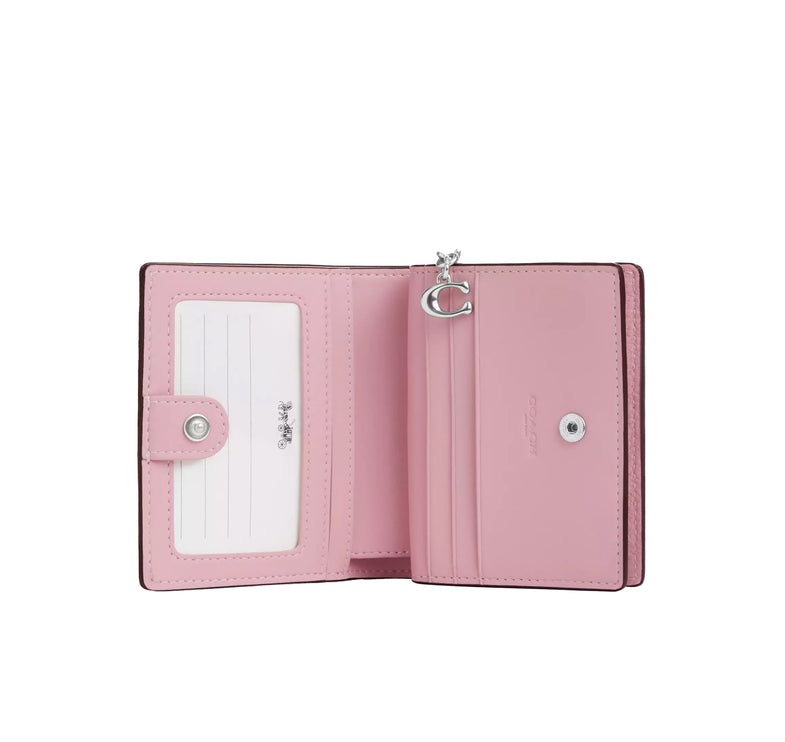 Coach Women's Snap Wallet With Sundae Graphic Silver/Cherry Blossom