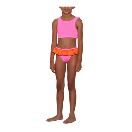 HUNZA G Baby Duo Olive Bikini Bubblegum/Orange