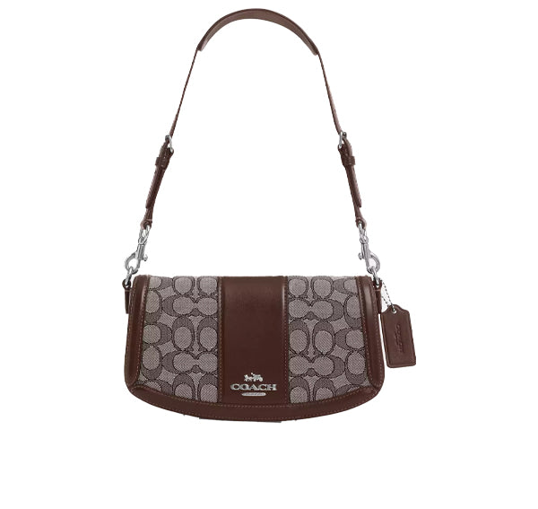 Coach Women's Andrea Shoulder Bag In Signature Jacquard Silver/Oak/Maple