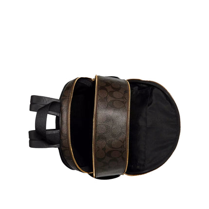 Coach Women's Large Court Backpack In Signature Canvas Gold/Brown Black