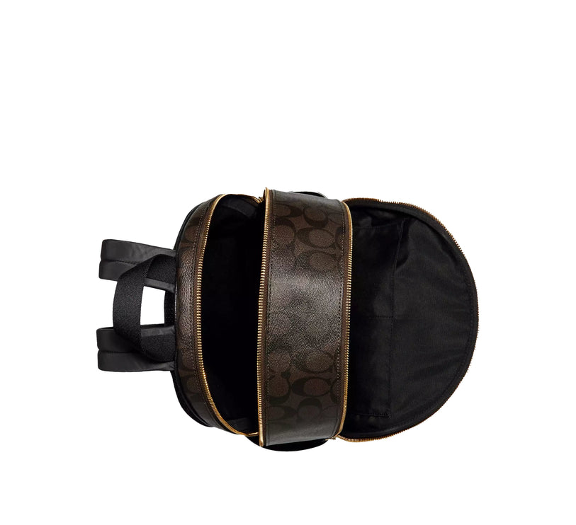 Coach Women's Large Court Backpack In Signature Canvas Gold/Brown Black