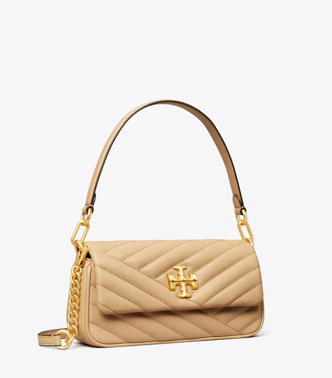 Tory Burch Women's Small Kira Chevron Flap Shoulder Bag Desert Dune