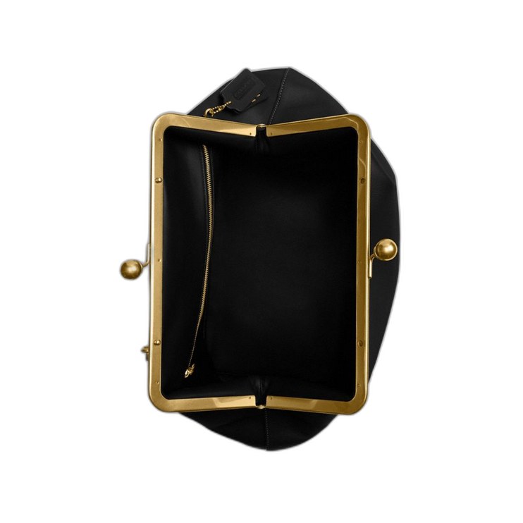 Coach Women's Large Kisslock Frame Bag Brass/Black