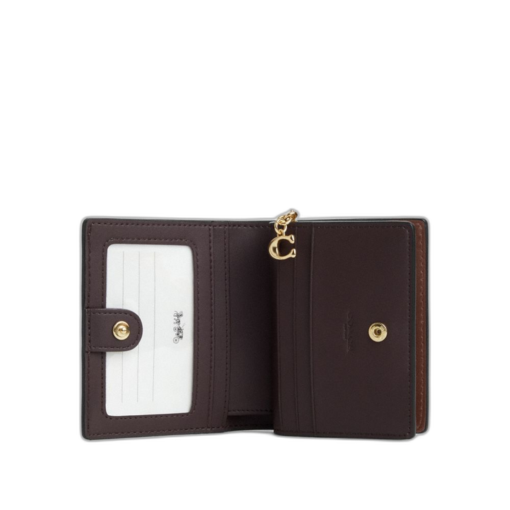 Coach Women's Snap Wallet In Signature Canvas Gold/Tan/Brown