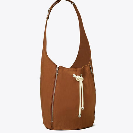 Tory Burch Women's Spaghetti Strap Large Zip Bucket Bag BOURBON VANILLA / French Cream